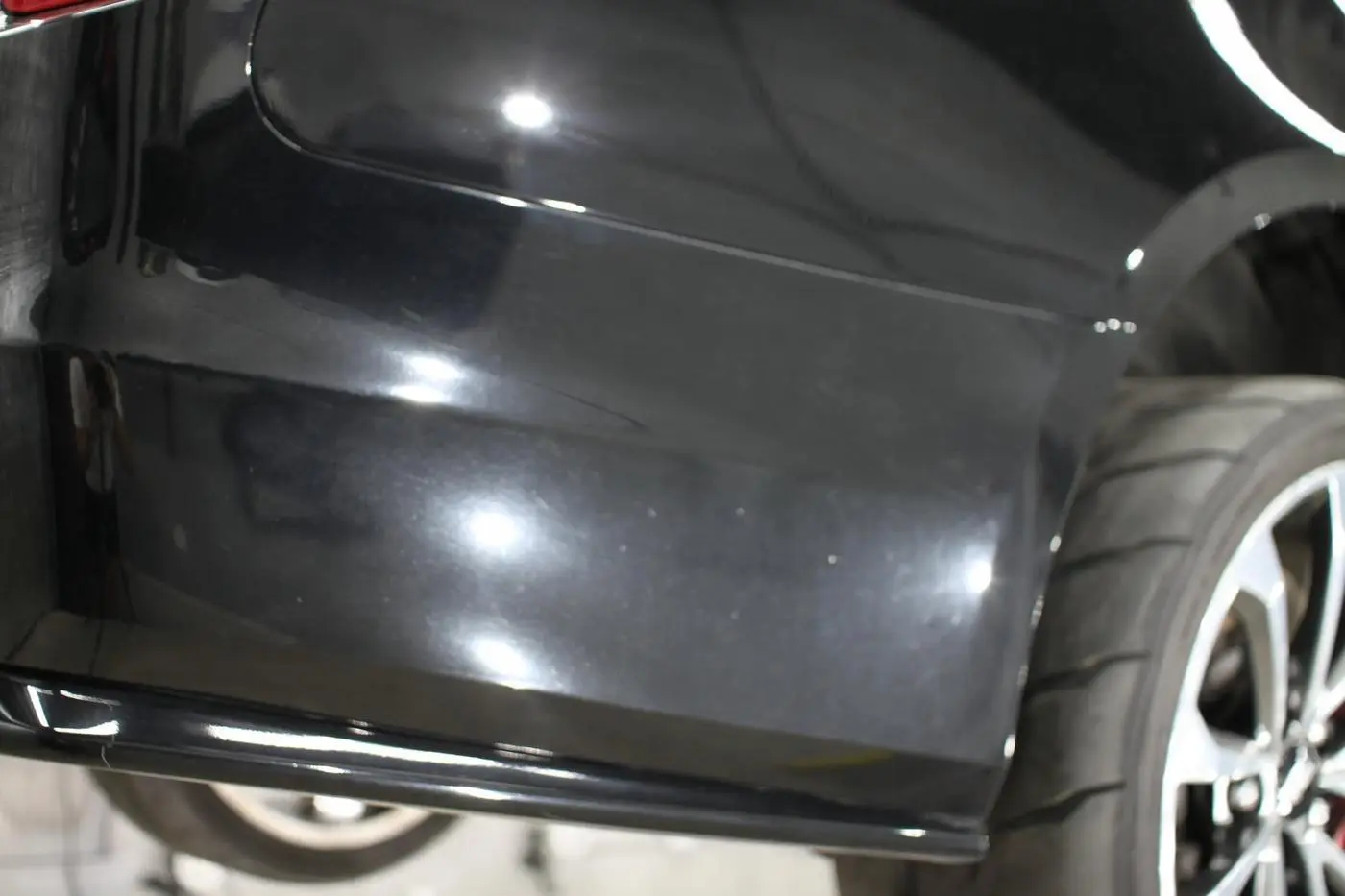 Black Cadillac CTS-V before paint correction
