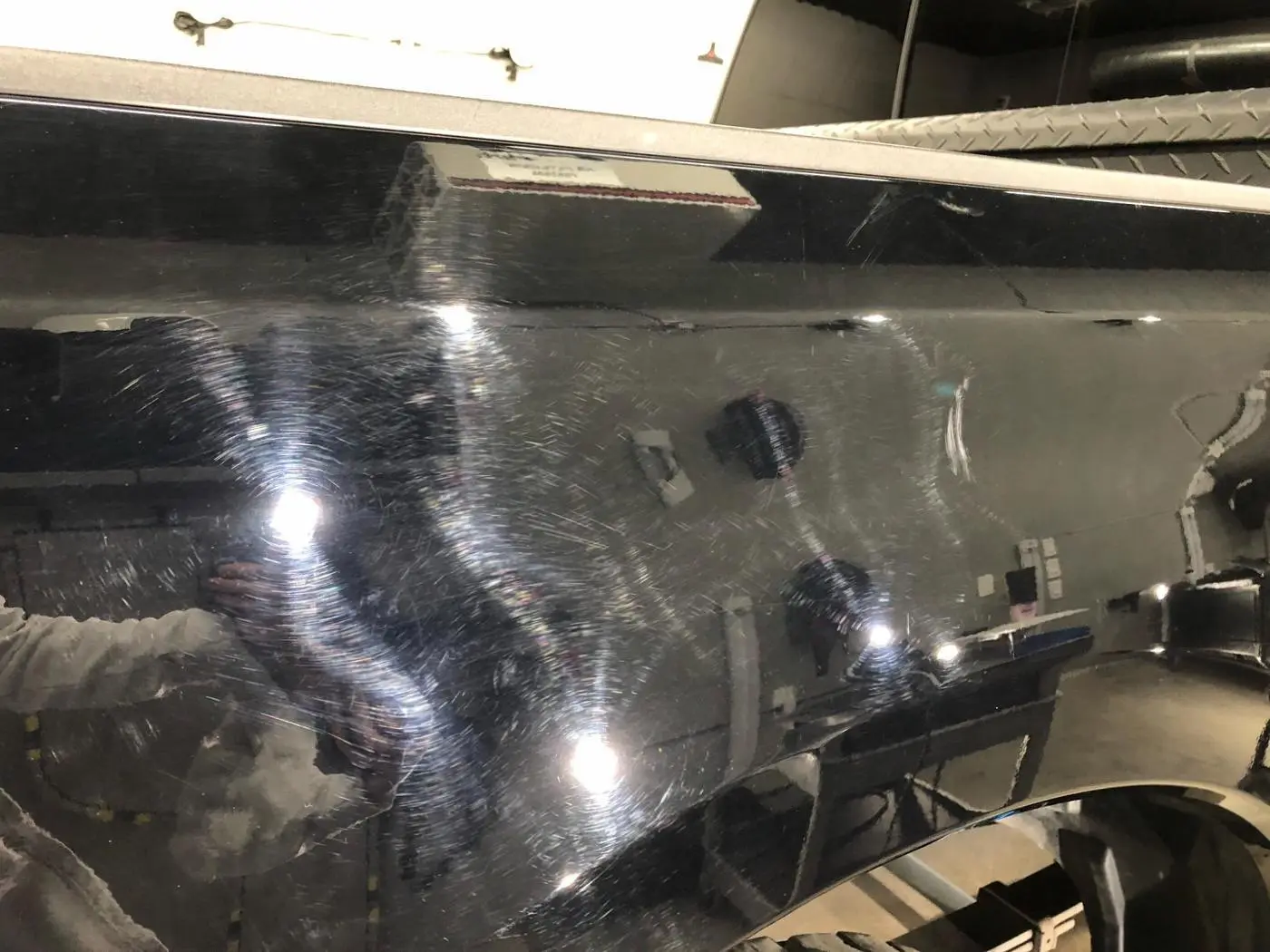 Black Ford F-250 Super Duty before paint correction