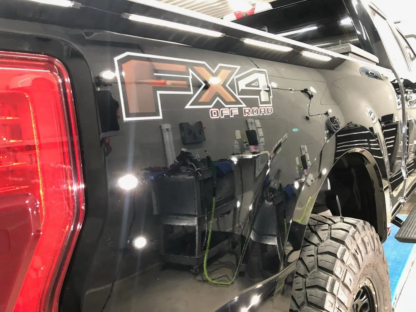 Black Ford F-250 Super Duty after paint correction