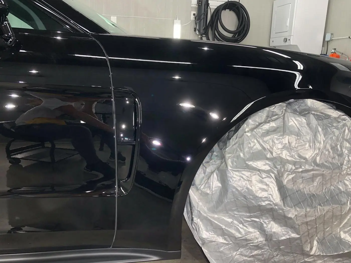 Black Porsche Panamera after paint correction