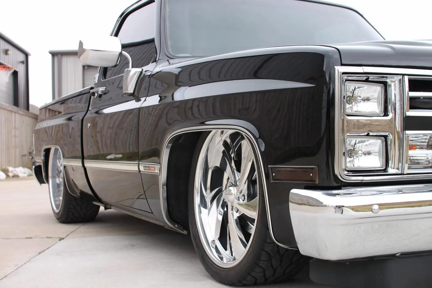 Black Chevrolet C10 with a ceramic coating applied by Derrick's Details
