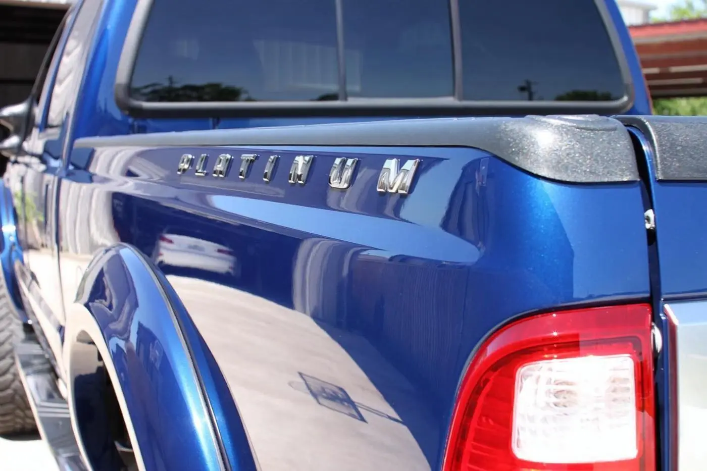 Blue Ford F-250 Super Duty Platinum detailed by Derrick's Details in Austin, photo 3 of 11