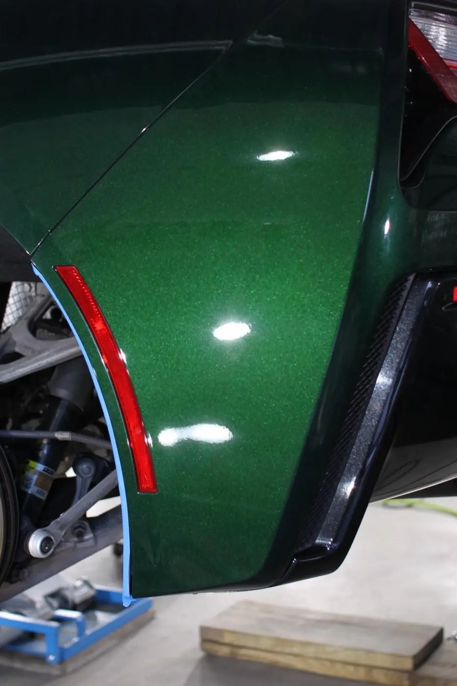 Green Corvette C7 after paint correction
