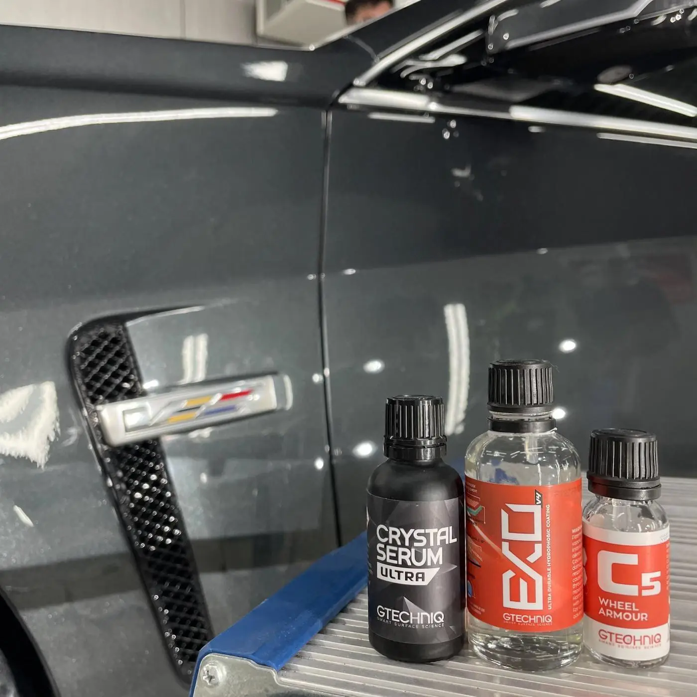 Gray Cadillac CTS-V detailed by Derrick's Details in Austin, photo 8 of 11