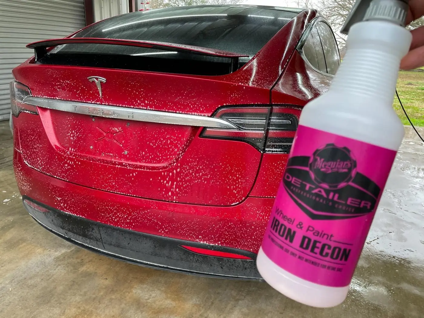 Red Tesla Model S detailed by Derrick's Details in Austin, photo 8 of 9