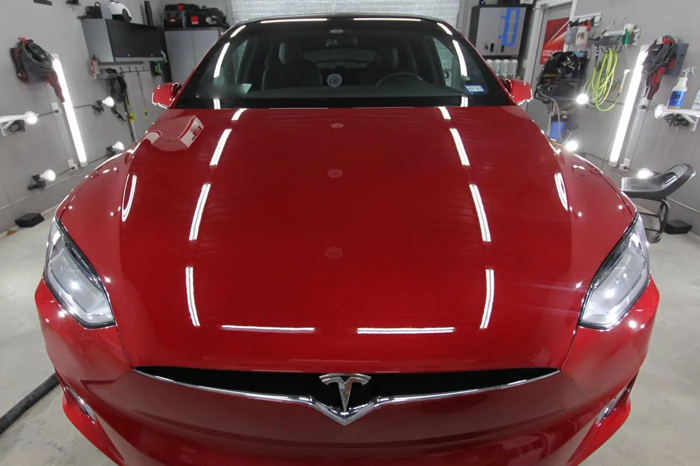Red Tesla Model S detailed by Derrick's Details in Austin, photo 3 of 9