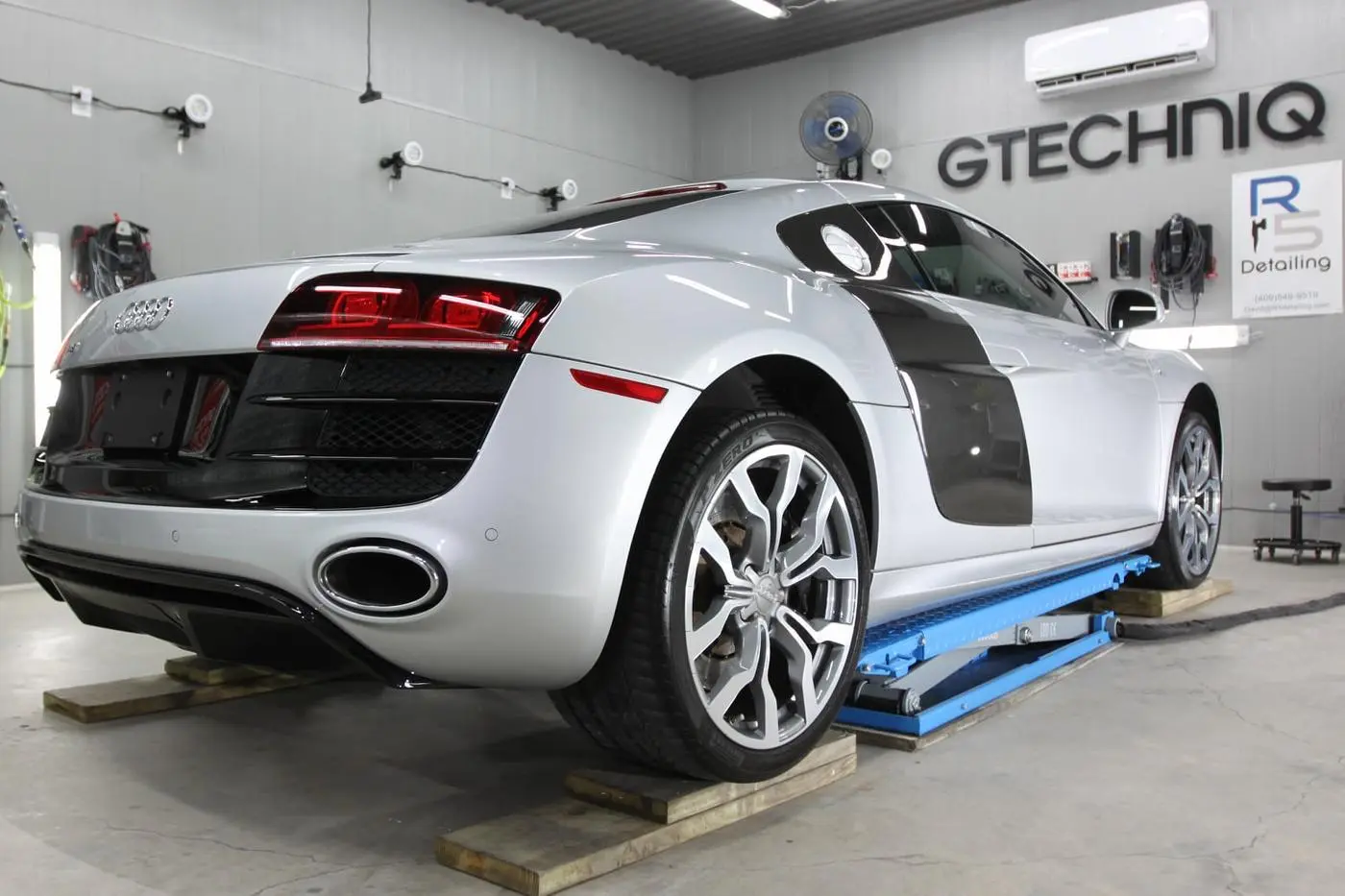 Silver Audi R8 detailed by Derrick's Details in Austin, photo 2 of 16