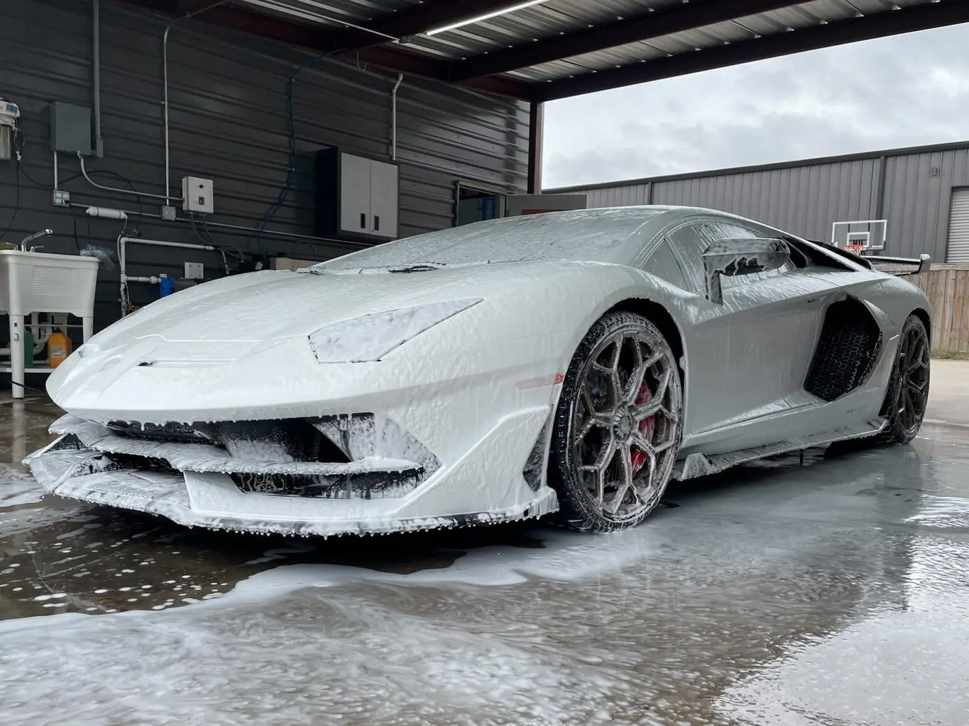 White Lamborghini Aventador SVJ detailed by Derrick's Details in Austin, photo 15 of 16