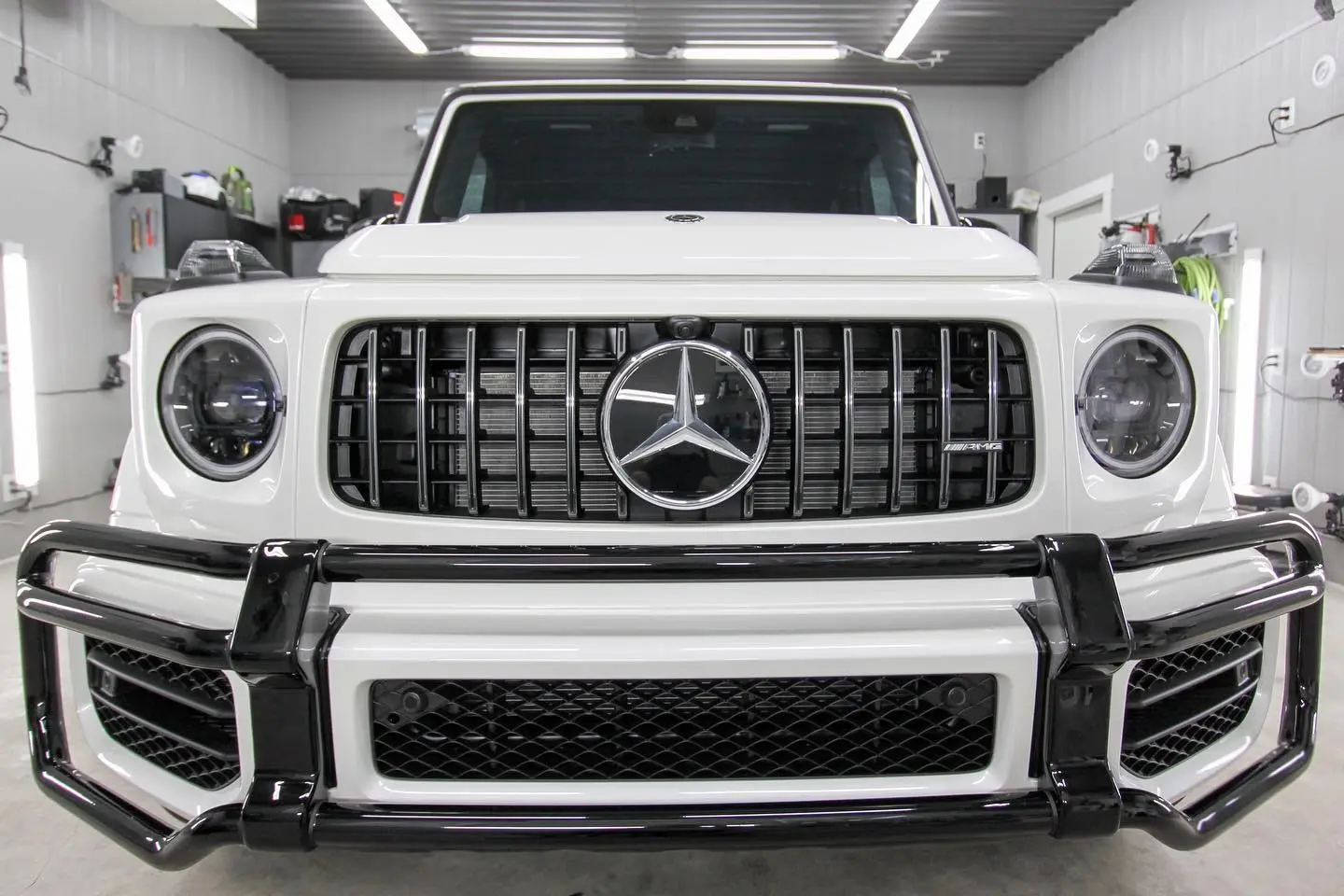 White Mercedes-AMG G 63 detailed by Derrick's Details in Austin, photo 1 of 4