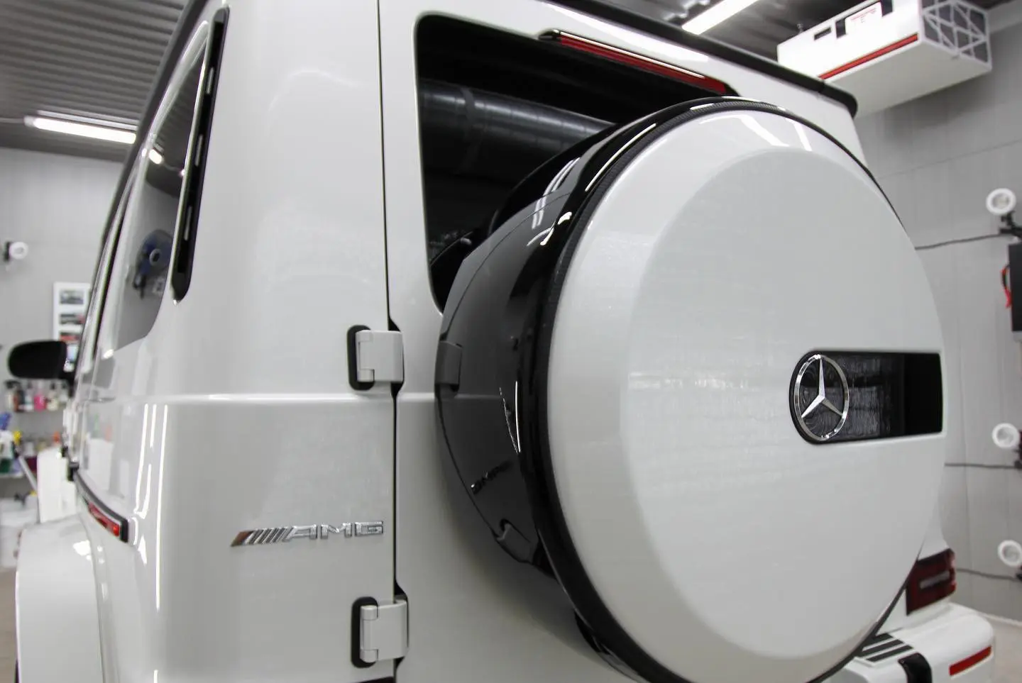 White Mercedes-AMG G 63 detailed by Derrick's Details in Austin, photo 2 of 4