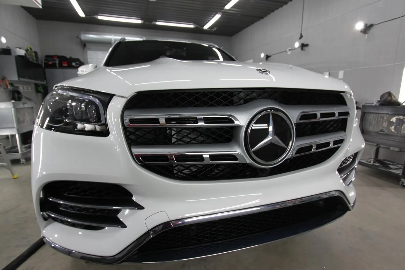 White Mercedes-Benz GLS detailed by Derrick's Details in Austin, photo 1 of 6