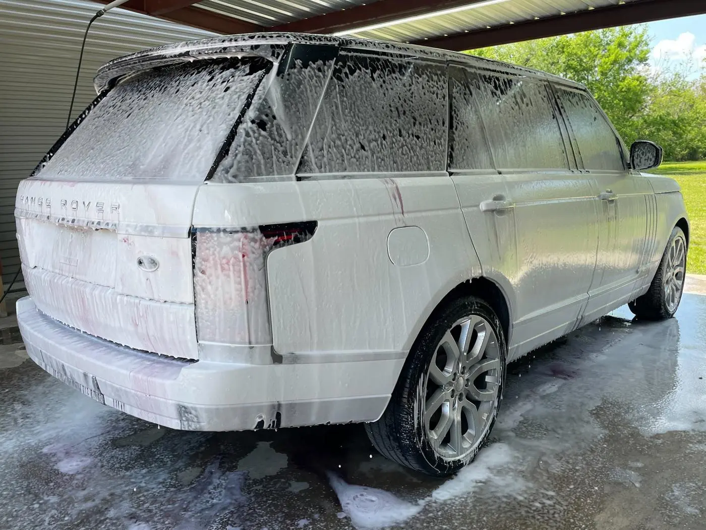White Range Rover detailed by Derrick's Details in Austin, photo 7 of 9