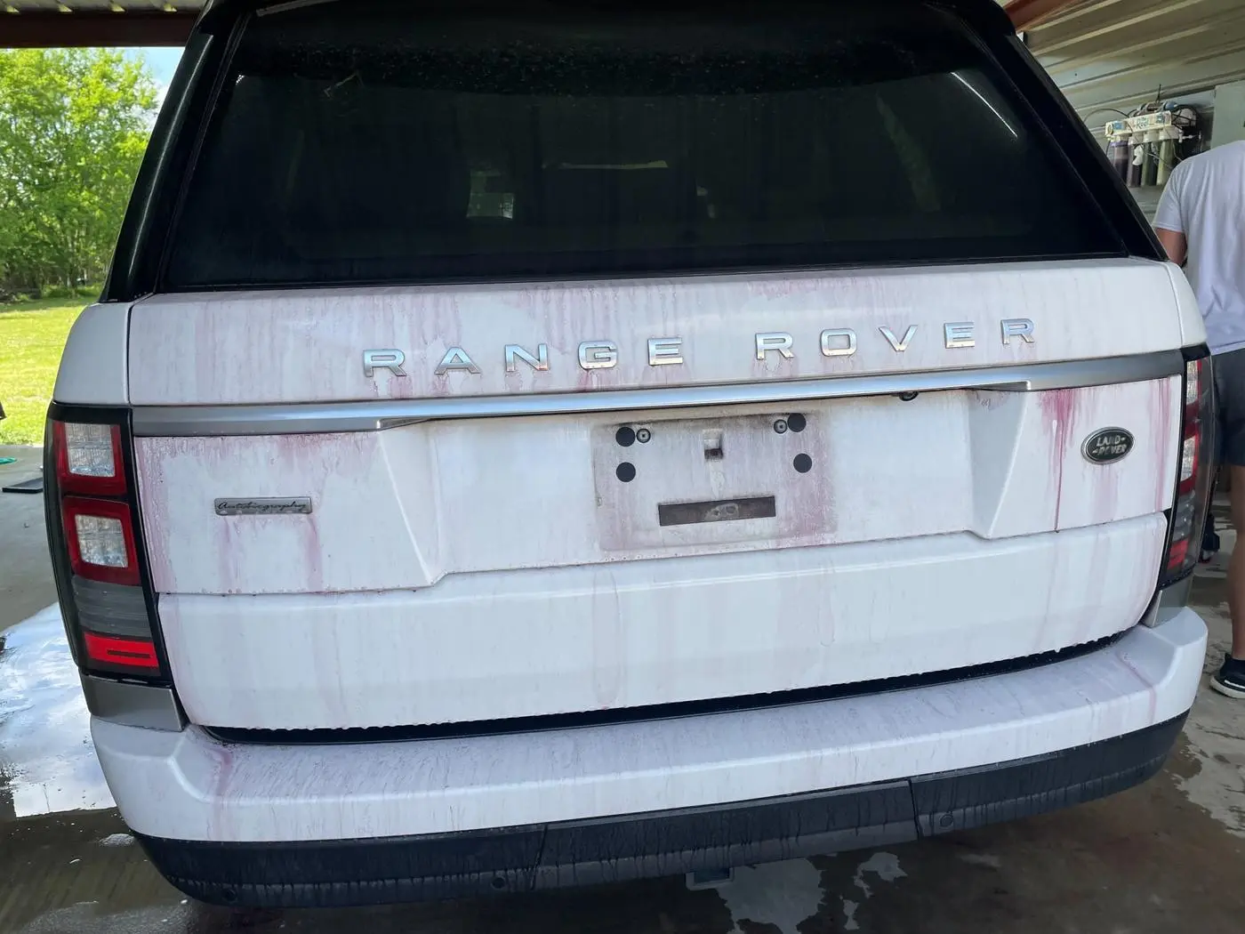 White Range Rover detailed by Derrick's Details in Austin, photo 8 of 9